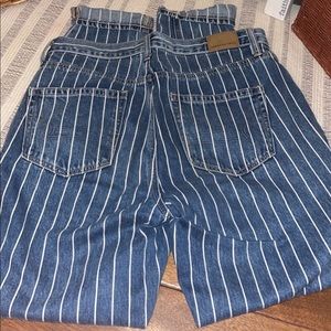 American Eagle mom jeans with stripes